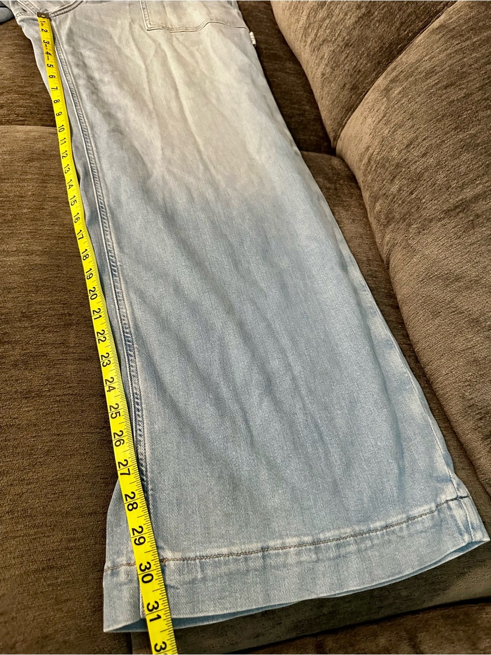 NWT American Eagle Light Wash Wide-Leg Carpenter Painter Baggy Dreamy Drape Jean - Picture 11 of 11